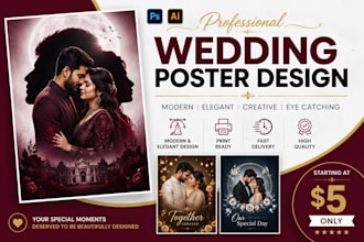 create a pro professional wedding poster and benner desing