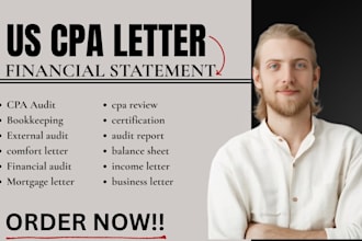 write verified CPA letter, income letter, expense ratio letter, mortgage letter