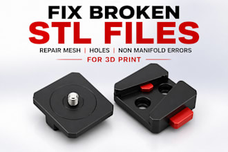 fix broken stl files, repair mesh, non manifold errors fast design for 3d print