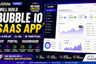 build bubble io saas app  ai web app CRM, marketplace  mvp  portal dashboard