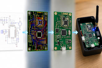 iot hardware prototype, circuit design, pcb layout, dfm review and firmware dev