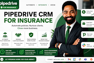 set up , optimize pipedrive CRM for insurance agencies