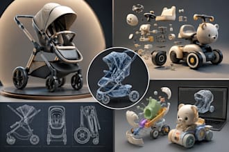 do 3d  baby strollers, 3d toy child product with prototype model for production
