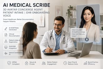 ai medical scribe, 3d avatar concierge agent patient intake ehr onboarding voice