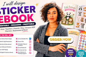 design a custom digital sticker book in canva