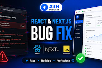 fix bugs and errors in your react next js or javascript website