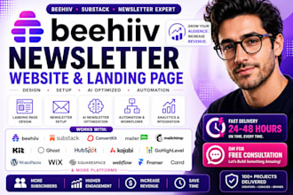 setup beehiv newsletter design website landing page beehiv ai newletter substack