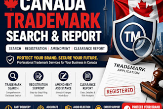 perform canada trademark search, registration, amendment and clearances report