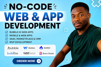 do nocode bubble web app bubble io bravo studio weweb xano buildfire goodbarber