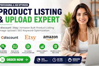 do cdiscount etsy amazon product bulk product listing upload image seo keyword