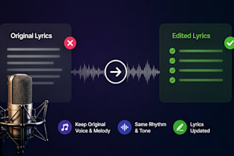 edit, fix or replace any suno ai song lyric while keeping the voice, melody