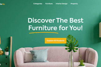 furniture showroom website home decor website design portfolio website