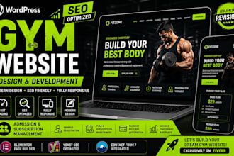 design a gym website, fitness or personal trainer wordpress website