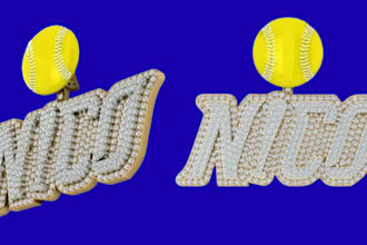 create a custom name and initial pendant cad model and stl file