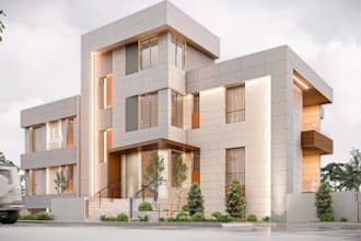 high quality 3d facade design and visualization for architectural exteriors