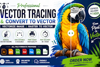 vector trace logo, convert to vector, vectorize image, raster to vector