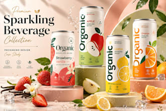 design premium beverage juice label, can label, and bottle label design