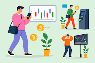 design unique 2d flat illustration