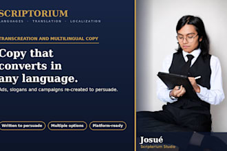 write and transcreate persuasive marketing copy in multiple languages