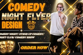 design comedy night flyers, stand up comedy posters, night club