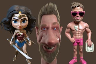 sculpt stylized 3d character miniature 3d caricature chibi stl for 3d printing