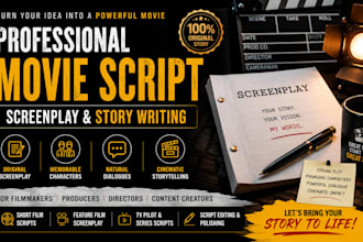write a professional movie script, and cinematic story