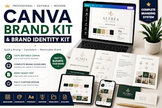 design editable canva brand kit template and brand identity kit