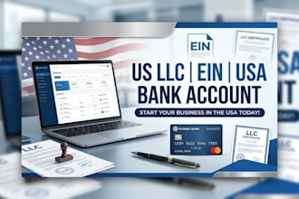 register US llc for non residents, ein and USA bank account setup