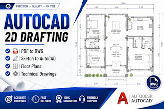 convert PDF and sketches to autocad drawings