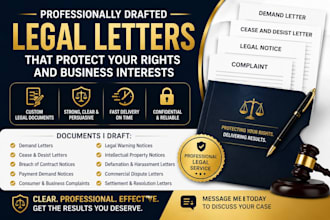 custom legal demand letters, notices, cease and desist letters