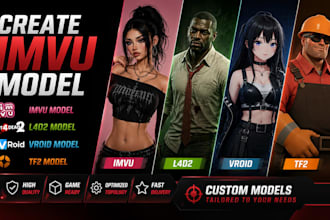 create imvu model, l4d2 model, vroid model, tf2 model