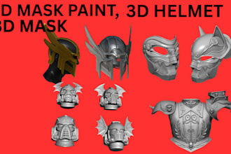 do printable helmet, custom3d model, stl file, 3d printable mask, face sculpture