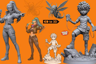 convert 2d image to stl 3d sculpt toy character model art 3d printing