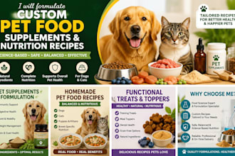 formulate custom pet food supplements and nutrition recipes