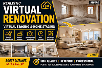 create realistic virtual renovation, virtual staging