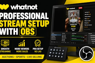 setup whatnot obs live stream for auctions and sports card sellers