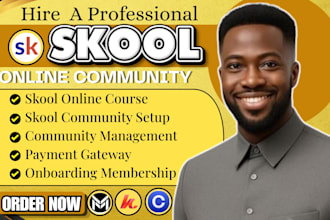 setup skool online community kajabi online course skool comunity manager