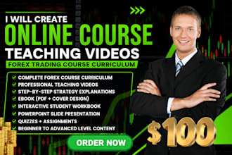create online course content teaching videos forex trading course curriculum