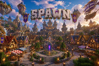 create custom minecraft city map, server spawn, lobby, hub and terrain builder
