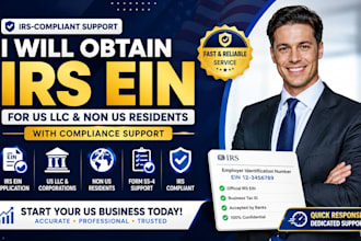 obtain irs ein for US llc and non US residents with compliance support