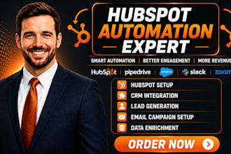 automate hubspot CRM and integrate clay, apollo and n8n workflows for b2b