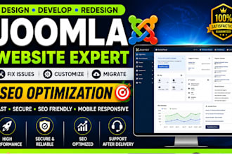 design, develop, redesign, fix issues, customize, migrate and SEO joomla website