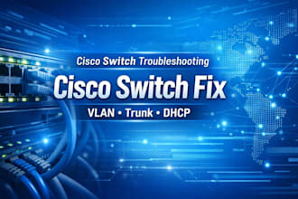 fix cisco switch, vlan, trunk, and dhcp issues