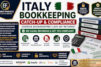 catch up italy bookkeeping reconcile bank statement for srl and sole proprietors