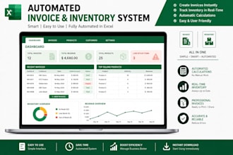 build an automated invoice and inventory system in excel or google sheets