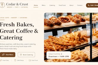design wix restaurant website cafe bakery catering food truck website