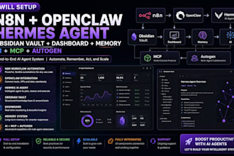 setup n8n openclaw hermes agent obsidian vault dashboard memory ai mcp autogen