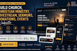 build church, christian ministry, livestream, sermons, donations, events website