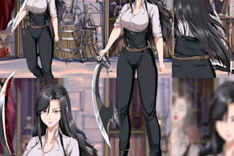 anime character an illustration and anime character