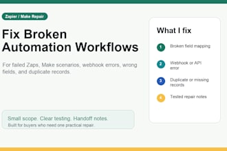 fix your broken zapier or make automation workflow